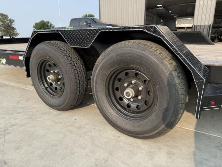 New NEW 2027 Double A 20’ flatbed Equipment Trailer 2-5200 lb axles=10K, dovetail, Slide In Ramps