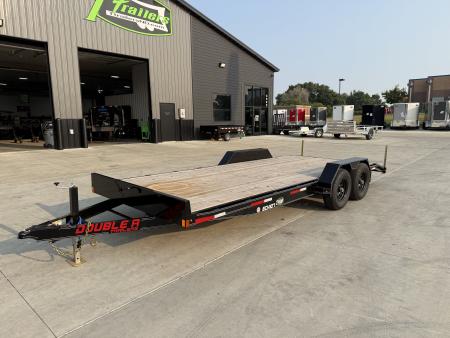 New NEW 2027 Double A 20’ flatbed Equipment Trailer 2-5200 lb axles=10K, dovetail, Slide In Ramps
