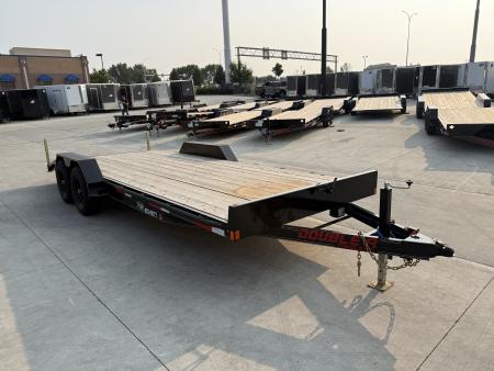 New NEW 2027 Double A 20’ flatbed Equipment Trailer 2-5200 lb axles=10K, dovetail, Slide In Ramps