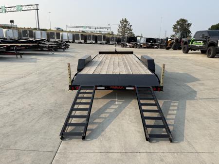 New NEW 2027 Double A 20’ flatbed Equipment Trailer 2-5200 lb axles=10K, dovetail, Slide In Ramps