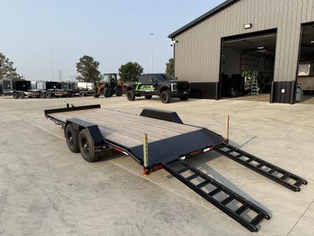 New NEW 2027 Double A 20’ flatbed Equipment Trailer 2-5200 lb axles=10K, dovetail, Slide In Ramps