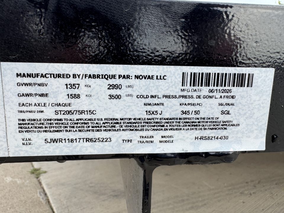 New 2026 H&H Trailers RS8214-030 Utility Trailer