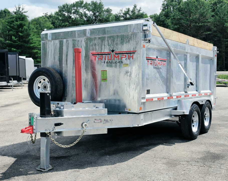 New 82 X 14 GALVANIZED 7 K AXLE DUMP TRAILER HYDRAULIC JACK SPARE INCLUDED 2026 TRIUMPH