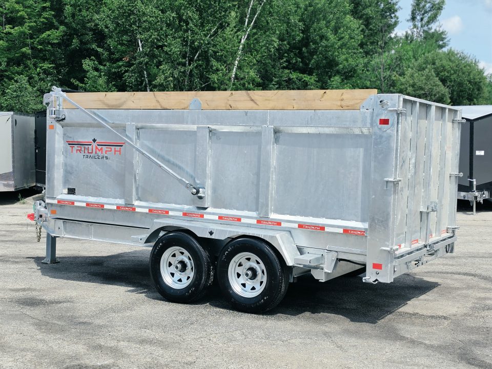 New 82 X 14 GALVANIZED 7 K AXLE DUMP TRAILER HYDRAULIC JACK SPARE INCLUDED 2026 TRIUMPH