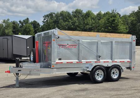 New 82 X 14 GALVANIZED 7 K AXLE DUMP TRAILER HYDRAULIC JACK SPARE INCLUDED 2026 TRIUMPH