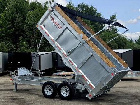 New 82 X 14 GALVANIZED 7 K AXLE DUMP TRAILER HYDRAULIC JACK SPARE INCLUDED 2026 TRIUMPH