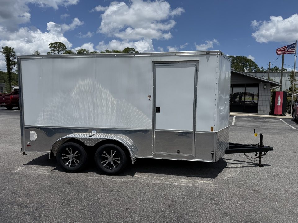 Used GANS714TA2 2021 Cargo Mate 7'X14' Enclosed Motorcycle Trailer