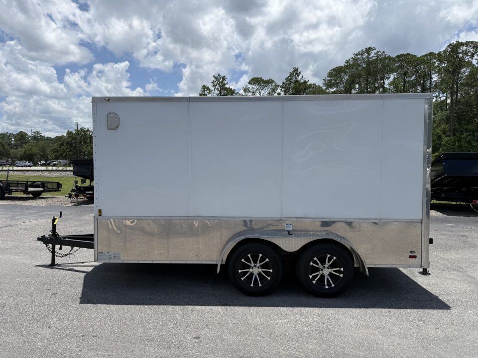 Used GANS714TA2 2021 Cargo Mate 7'X14' Enclosed Motorcycle Trailer