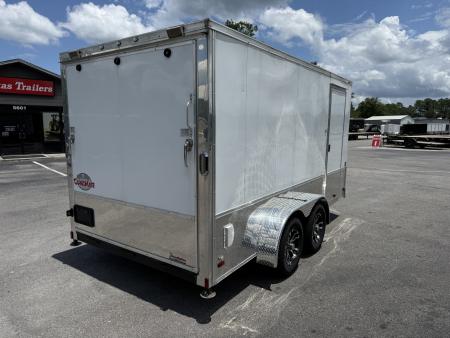 Used GANS714TA2 2021 Cargo Mate 7'X14' Enclosed Motorcycle Trailer