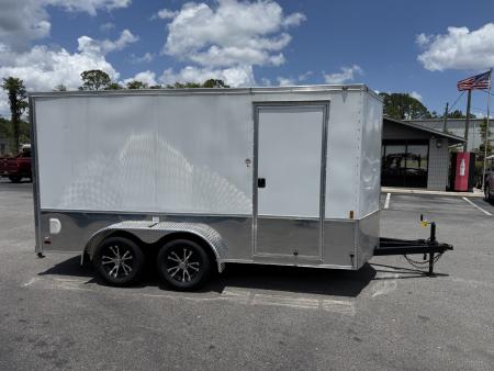 Used GANS714TA2 2021 Cargo Mate 7'X14' Enclosed Motorcycle Trailer