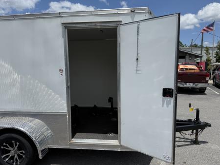 Used GANS714TA2 2021 Cargo Mate 7'X14' Enclosed Motorcycle Trailer