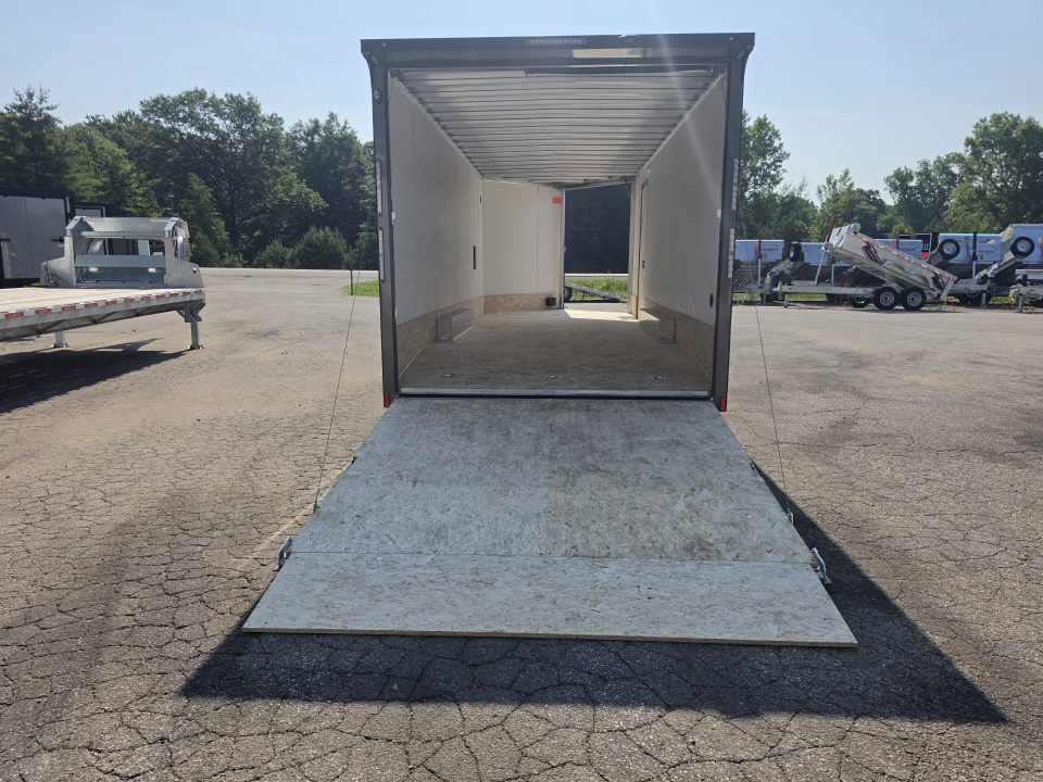 New 8 X 22 CAR HAULER ENCLOSED W / 48"FRONT DROP-DOWN DOOR 5200# AXLES ALL ALUMINUM 2026 LIGHTNING