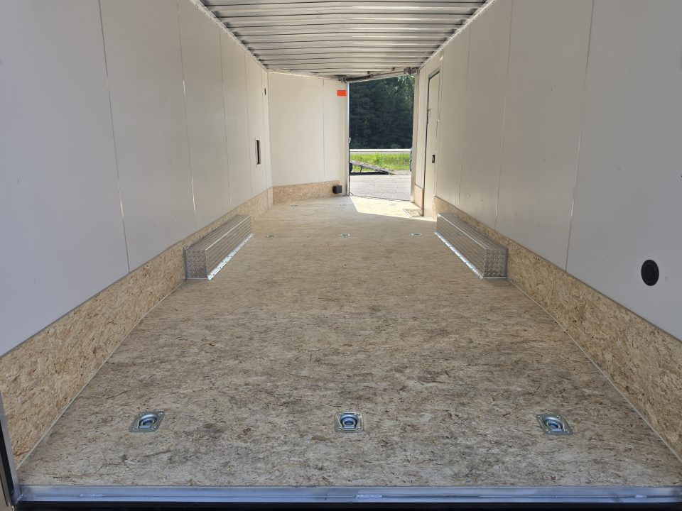 New 8 X 22 CAR HAULER ENCLOSED W / 48"FRONT DROP-DOWN DOOR 5200# AXLES ALL ALUMINUM 2026 LIGHTNING