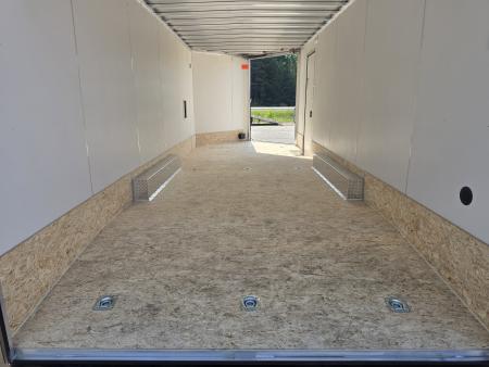 New 8 X 22 CAR HAULER ENCLOSED W / 48"FRONT DROP-DOWN DOOR 5200# AXLES ALL ALUMINUM 2026 LIGHTNING