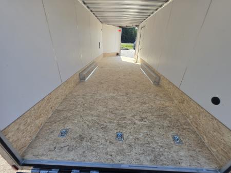 New 8 X 22 CAR HAULER ENCLOSED W / 48"FRONT DROP-DOWN DOOR 5200# AXLES ALL ALUMINUM 2026 LIGHTNING