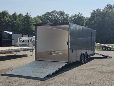 New 8 X 22 CAR HAULER ENCLOSED W / 48"FRONT DROP-DOWN DOOR 5200# AXLES ALL ALUMINUM 2026 LIGHTNING