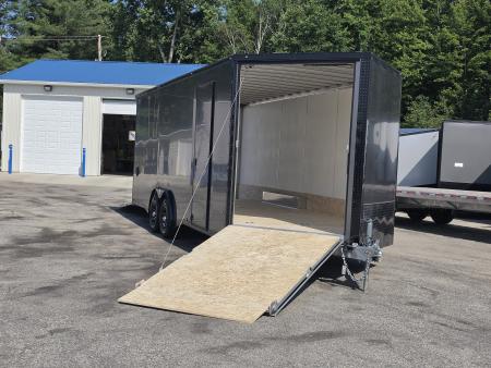 New 8 X 22 CAR HAULER ENCLOSED W / 48"FRONT DROP-DOWN DOOR 5200# AXLES ALL ALUMINUM 2026 LIGHTNING