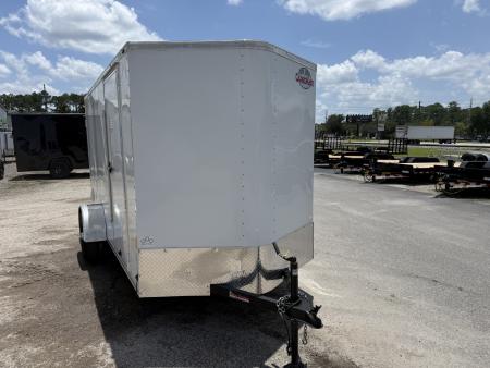 Used USED GANS612SA CARGO MATE 6' X 12' ENCLOSED CARGO TRAILER W/ DOUBLE REAR DOORS & SIDE DOOR