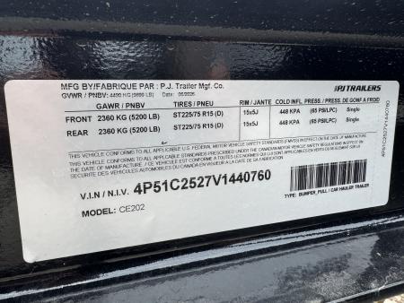New 2027 PJ Trailers 83" x 20' CE Equipment Trailer