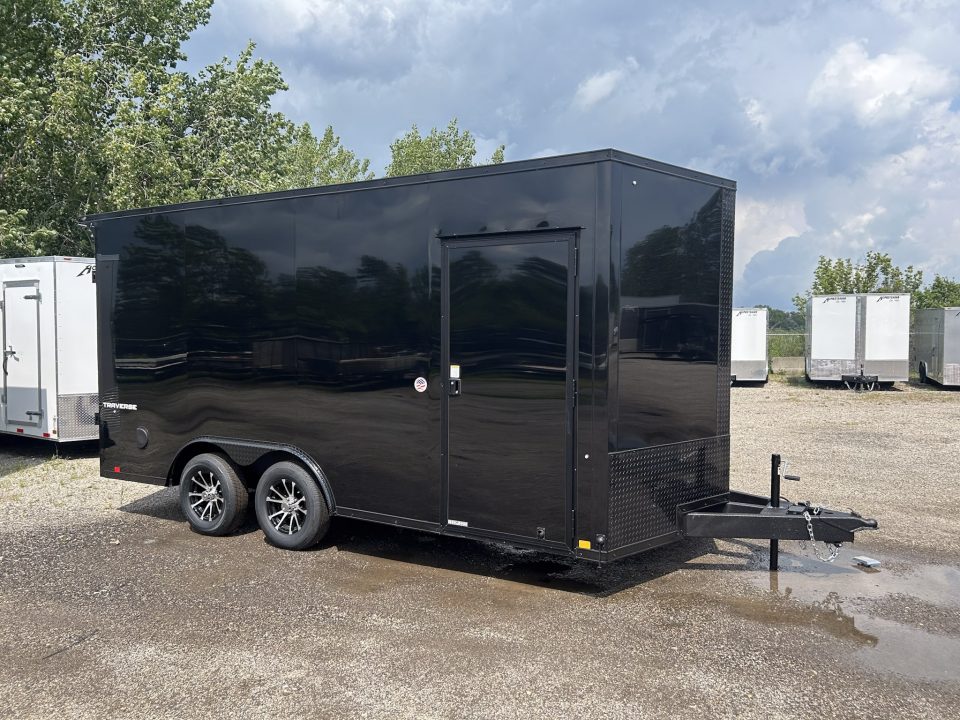 New 2026 Formula Trailers 8.5 X 16 FT ENCLOSED V-NOSE CARGO TRAILER RAMP DOOR 7 FT INT BLACK OUT 7K GVWR