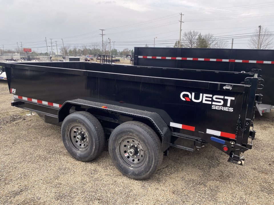 New 2027 PJ Trailers 7 X 14 FT DUMP TRAILER 14K GVWR SPREAD GATE TARP KIT