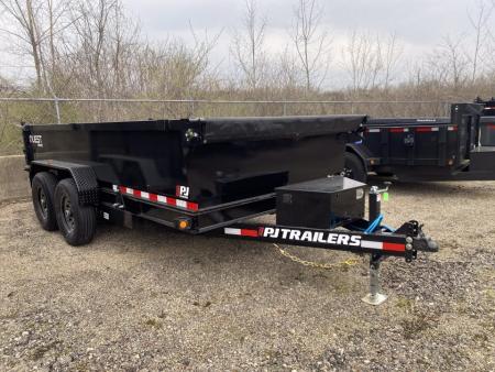 New 2027 PJ Trailers 7 X 14 FT DUMP TRAILER 14K GVWR SPREAD GATE TARP KIT