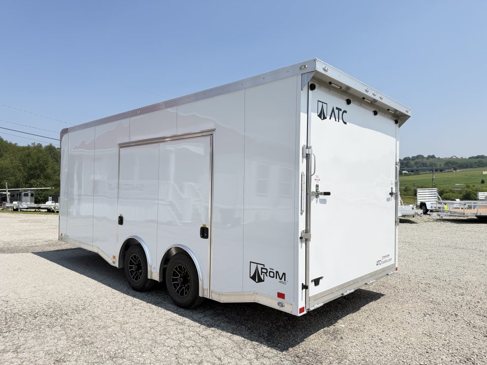New NEW 2027 ATC 8.5 x 20 ROM450 "LifeTrac" Enclosed ALUMINUM Car Hauler w/ PED Door