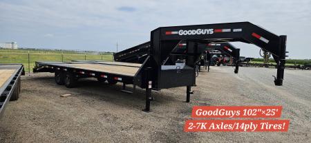 New 2027 Good Guys Trailers 102  x 25' Low-Pro 7K Axles/14ply Tires Flatbed Trailer