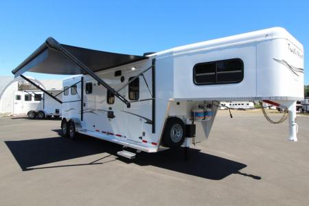 New 2027 Trails West Classic 10 x 10 Living Quarters - SOLAR - Pass Through Door - Escape Door - 2 Horse Trailer