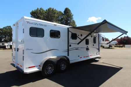 New 2027 Trails West Classic 10 x 10 Living Quarters - SOLAR - Pass Through Door - Escape Door - 2 Horse Trailer