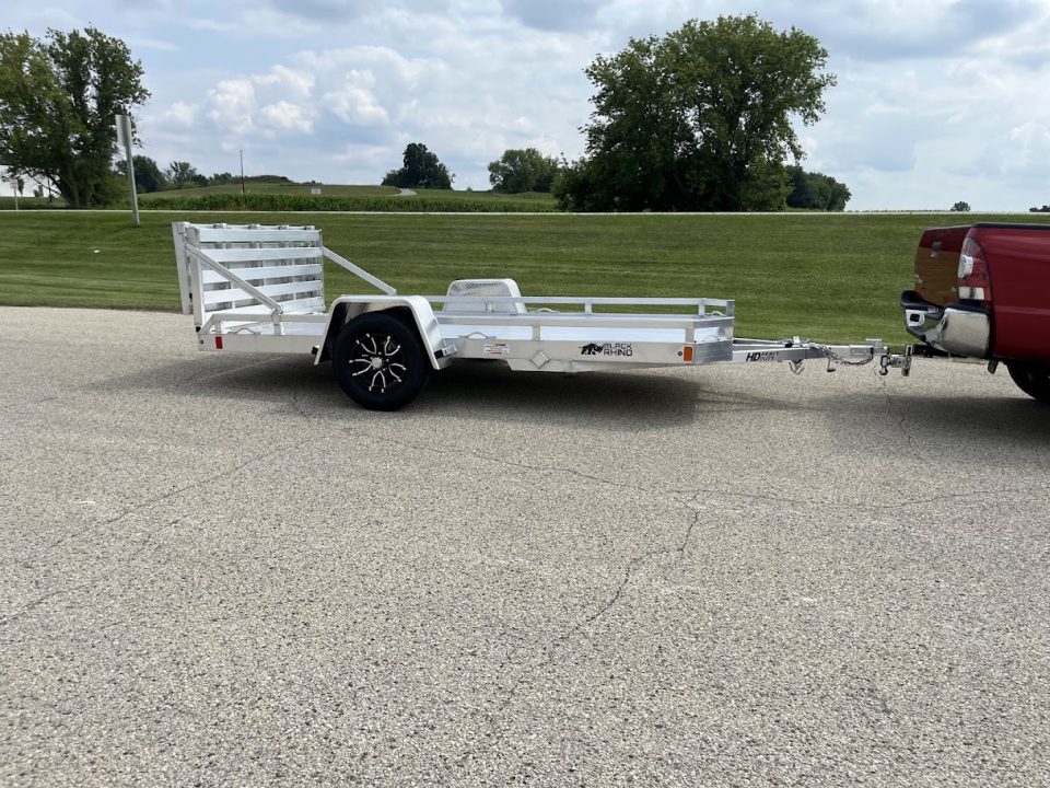 New 2027 Black Rhino Aluminum 74"x12' Low Profile LPS7812A w/ Bi-Fold Gate (ATV / UTV / Side by Side / Golf Cart / Motorcycle) Utility Trailer