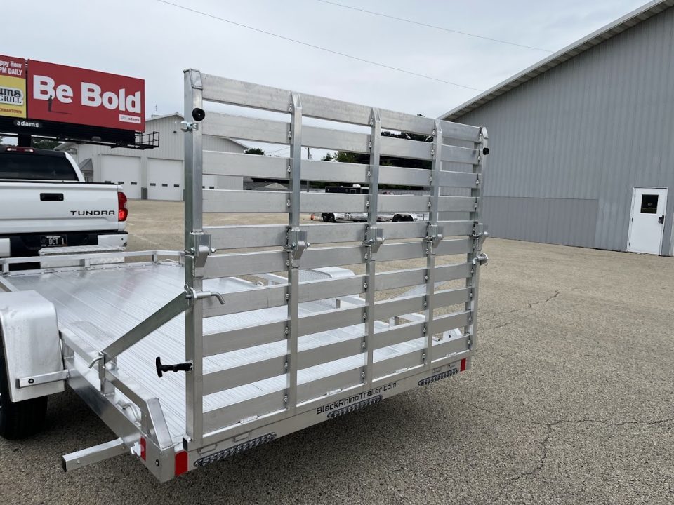 New 2027 Black Rhino Aluminum 81"x168" LPS8114A-5K Low Profile w/ Toolbox, Bi-Fold Gate & Brakes (ATV / UTV / Side by Side) Utility Trailer