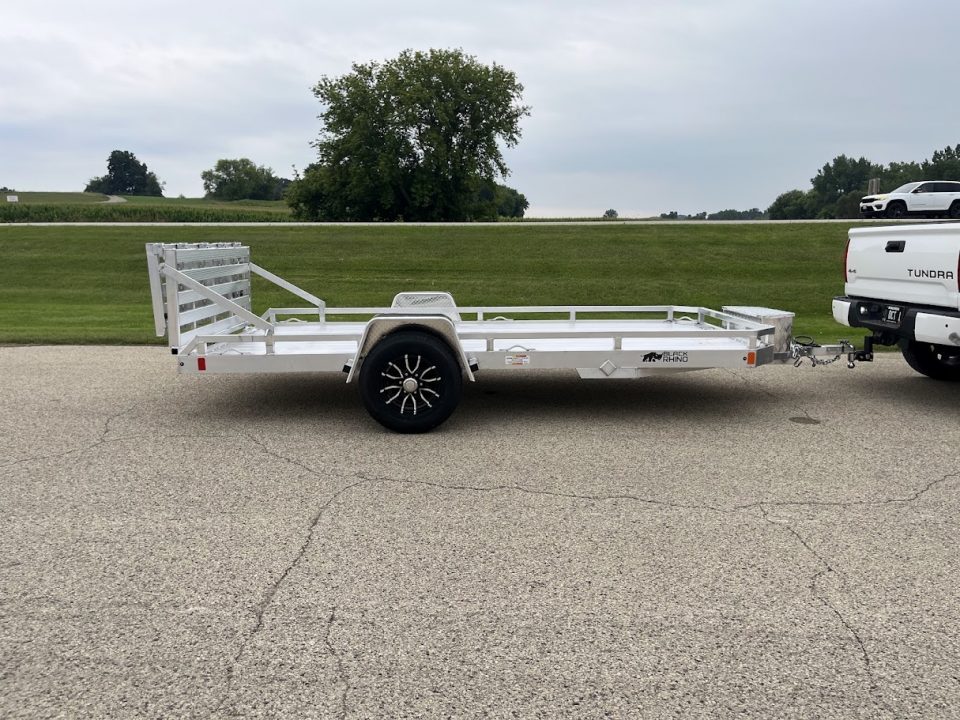 New 2027 Black Rhino Aluminum 81"x168" LPS8114A-5K Low Profile w/ Toolbox, Bi-Fold Gate & Brakes (ATV / UTV / Side by Side) Utility Trailer