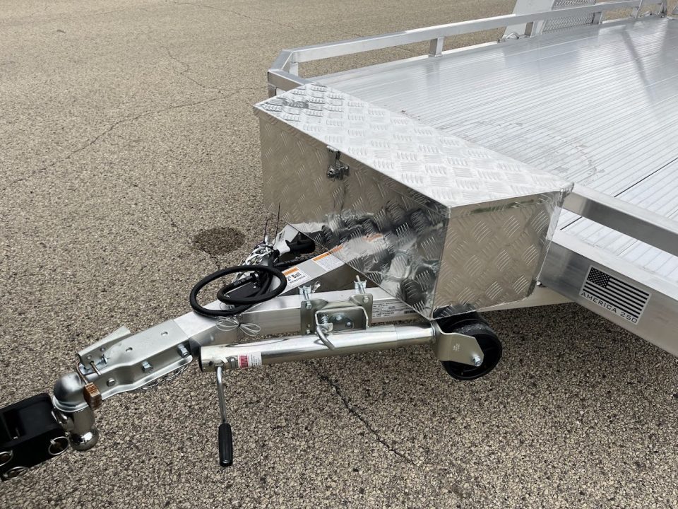 New 2027 Black Rhino Aluminum 81"x168" LPS8114A-5K Low Profile w/ Toolbox, Bi-Fold Gate & Brakes (ATV / UTV / Side by Side) Utility Trailer