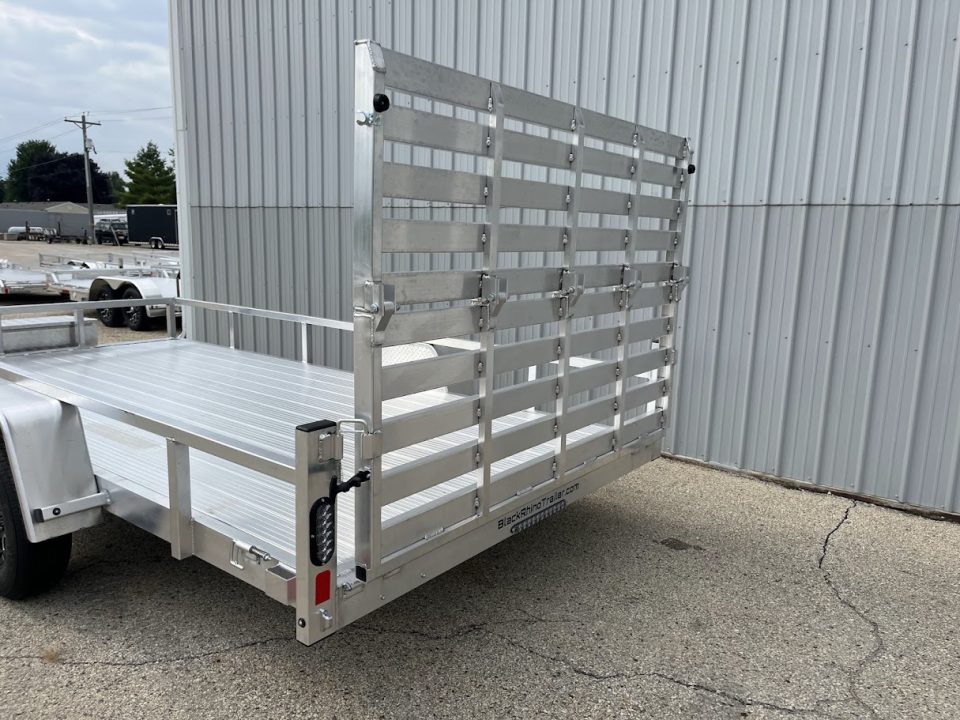 New 2027 Black Rhino Aluminum 81"X14' LSS714A-5K w/ Brakes, Toolbox & Bi-Fold Gate (UTV / Side by Side) Utility Trailer