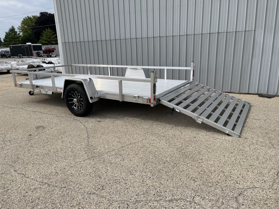 New 2027 Black Rhino Aluminum 81"X14' LSS714A-5K w/ Brakes, Toolbox & Bi-Fold Gate (UTV / Side by Side) Utility Trailer