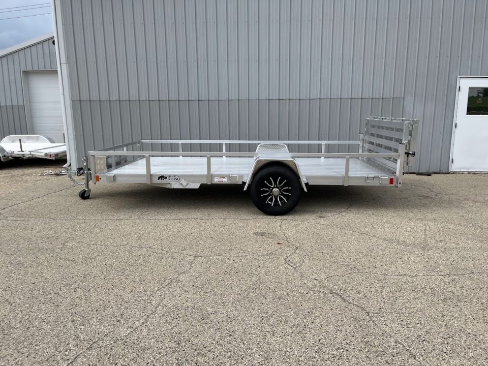 New 2027 Black Rhino Aluminum 81"X14' LSS714A-5K w/ Brakes, Toolbox & Bi-Fold Gate (UTV / Side by Side) Utility Trailer