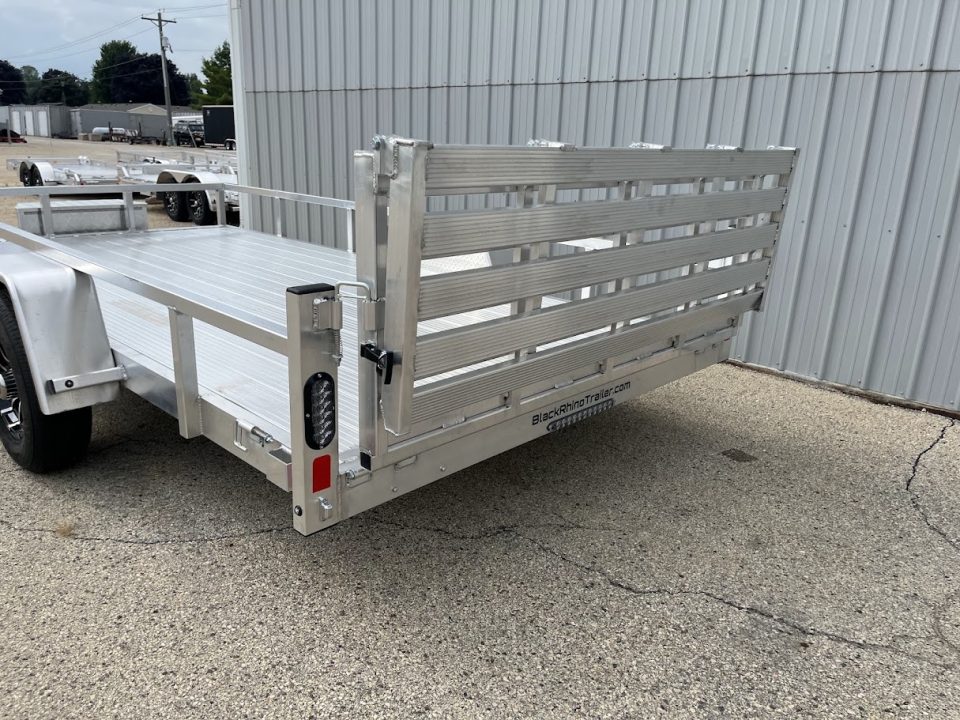 New 2027 Black Rhino Aluminum 81"X14' LSS714A-5K w/ Brakes, Toolbox & Bi-Fold Gate (UTV / Side by Side) Utility Trailer