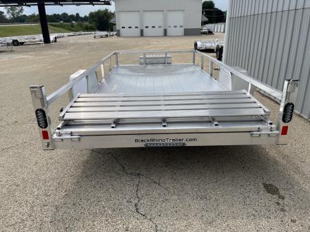 New 2027 Black Rhino Aluminum 81"X14' LSS714A-5K w/ Brakes, Toolbox & Bi-Fold Gate (UTV / Side by Side) Utility Trailer