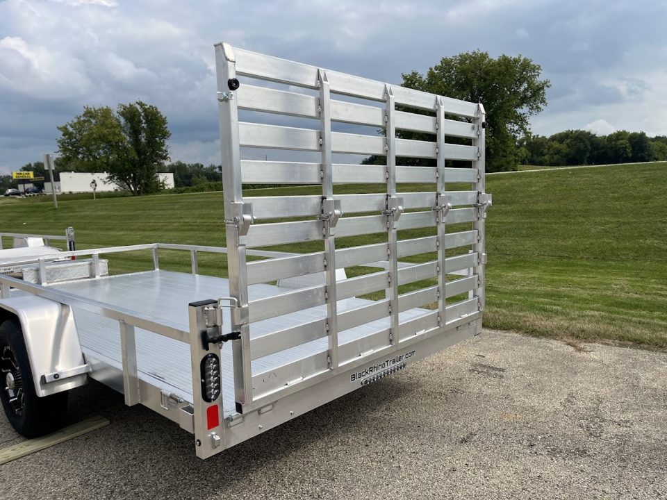 New 2027 Black Rhino Aluminum 81"X14' LSS714A-5K w/ Brakes, Toolbox & Bi-Fold Gate (UTV / Side by Side) Utility Trailer