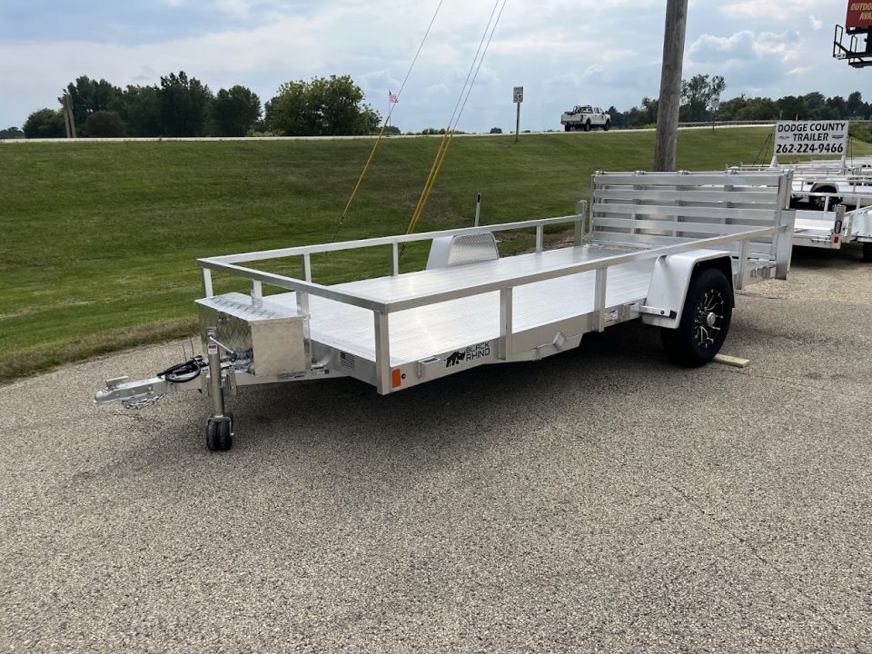 New 2027 Black Rhino Aluminum 81"X14' LSS714A-5K w/ Brakes, Toolbox & Bi-Fold Gate (UTV / Side by Side) Utility Trailer