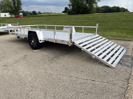 New 2027 Black Rhino Aluminum 81"X14' LSS714A-5K w/ Brakes, Toolbox & Bi-Fold Gate (UTV / Side by Side) Utility Trailer