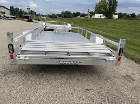 New 2027 Black Rhino Aluminum 81"X14' LSS714A-5K w/ Brakes, Toolbox & Bi-Fold Gate (UTV / Side by Side) Utility Trailer
