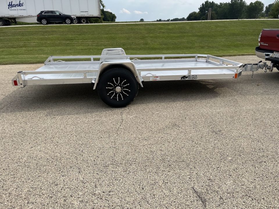 New 2027 Black Rhino Aluminum 77"x14' TS8114A-5K Low Profile w/ Brakes (ATV / UTV / Side by Side) Tilt Trailer