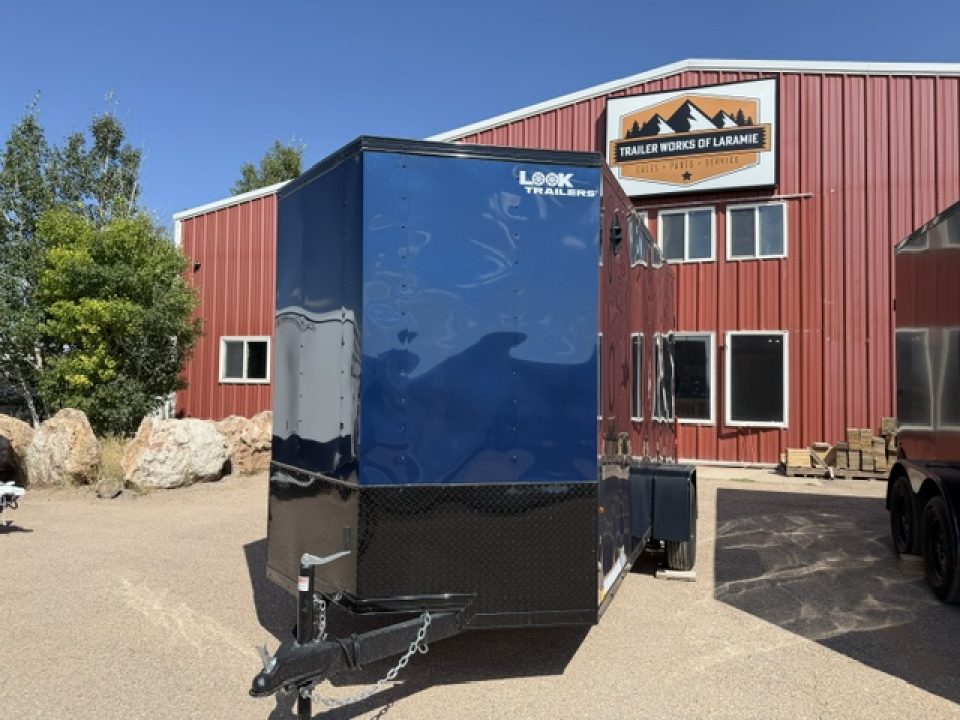 New 2027 Look Trailers 6X12 ST DLX V-NOSE Cargo / Enclosed Trailer- Indigo Blue