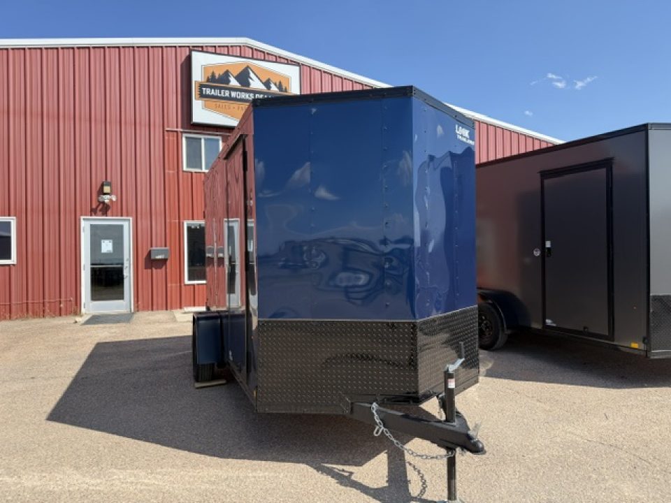 New 2027 Look Trailers 6X12 ST DLX V-NOSE Cargo / Enclosed Trailer- Indigo Blue