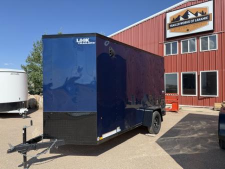 New 2027 Look Trailers 6X12 ST DLX V-NOSE Cargo / Enclosed Trailer- Indigo Blue