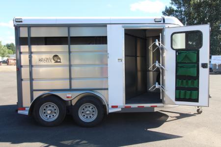 Used 2024 Maverick 2 Horse Trailer - Swing out Saddle Rack - Padded Air-flow Divider
