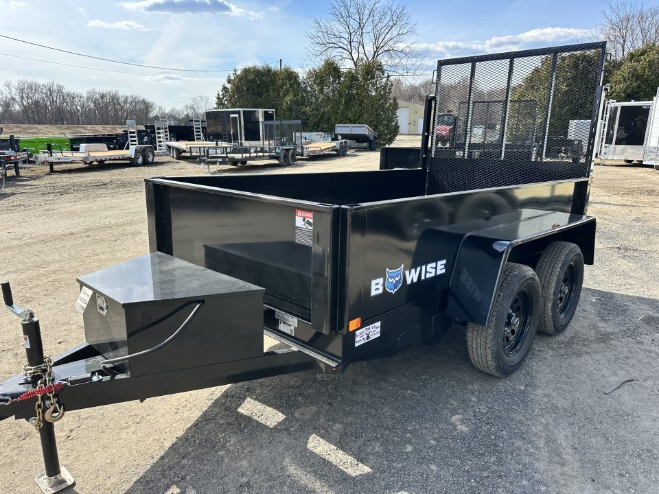 New 2027 BWISE DTR 5x10 Dual axle Dump Trailer Landscape gate