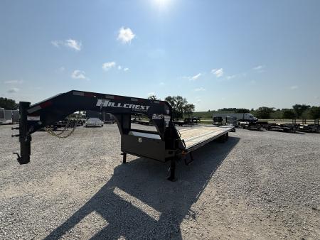 New 2026 Hillcrest Black-Grey 102 x30'+5' 15.9k Gooseneck Deckover Trailer